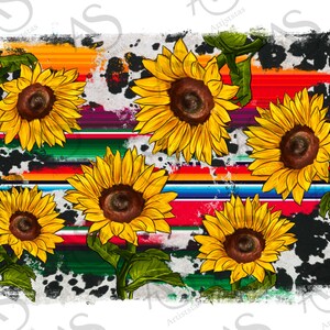 Sunflower Serape and Cowhide Background PNG Sublimation Design, Western Background Png,Serape Background Png,Sunflower Png,Digital Downloads