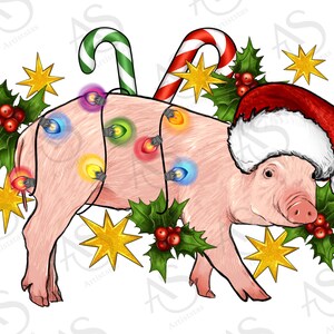 Christmas Pig Png Sublimation Design, Merry Christmas Png, Christmas Pig Clipart, Christmas Animals Png, Christmas Pig Png, Digital Download
