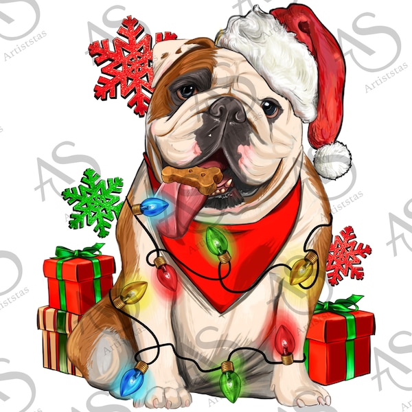 Christmas English Bulldog png sublimation design download, Christmas dog png, Christmas animal png, Bulldog png, sublimate designs download