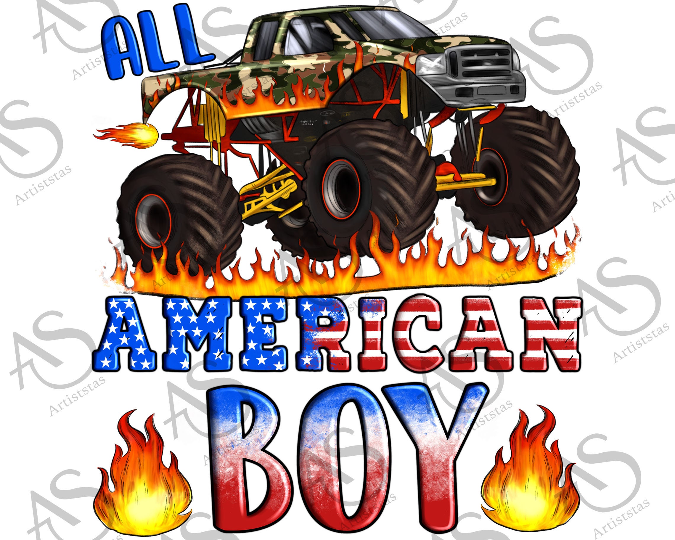 All American Boy Monster Truck Png Sublimation Design - Etsy Finland