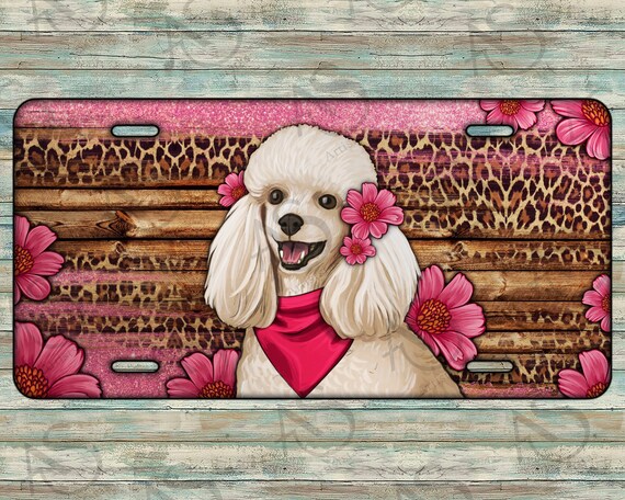 Poodle top license plate