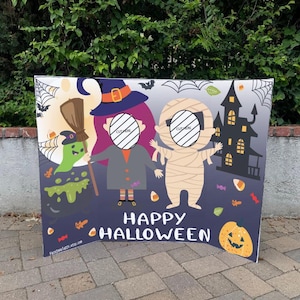 Halloween Photobooth, Face in hole BOARD cutout. TILED Digital File to  print on letter-size papers and assemble on 36"x 48" Tri-Fold POSTER