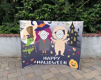 Halloween Photobooth, Face in hole BOARD cutout. TILED Digital File to  print on letter-size papers and assemble on 36"x 48" Tri-Fold POSTER