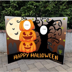 Halloween, Face-in-hole, Cutout PhotoBooth. TILED Digital File for printing on letter-size paper and assembly on 36&quot;x 48&quot; Tri-Fold BOARD