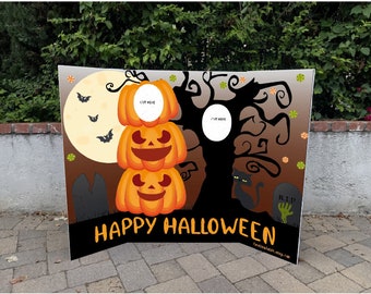 Halloween, Face-in-hole, Cutout PhotoBooth. TILED Digital File for printing on letter-size paper and assembly on 36"x 48" Tri-Fold BOARD