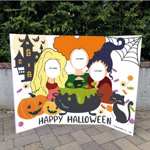 Halloween Photobooth, Face in hole BOARD cutout. TILED Digital File to  print on letter-size papers and assemble on 36"x 48" Tri-Fold POSTER