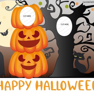 Halloween Photobooth, Face in hole BOARD cutout. TILED Digital File to  print on letter papers and assemble on 36&quot;x 48&quot; Tri-Fold POSTER