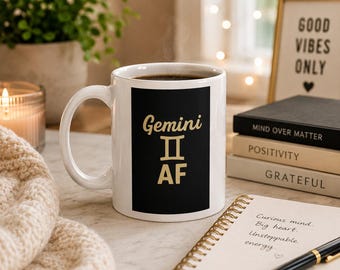 Mug Gemini AF - Tasse à café Astrologie, Mug en céramique Zodiaque