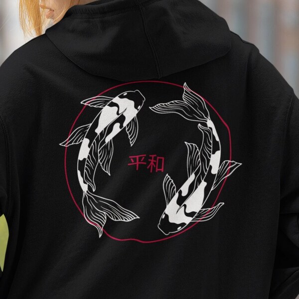 Koi Fish Hoodie | Yin and Yang | Peace | Love | Japan | Japanese