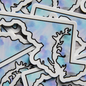 Blue Watercolor Maryland Outline Sticker | MD | Blue | Paint | Pretty | Laptop Sticker | Water bottle sticker | Chesapeake | Annapolis