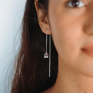 Boulder opal sterling silver earrings