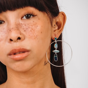 Boulder Opal Hoops