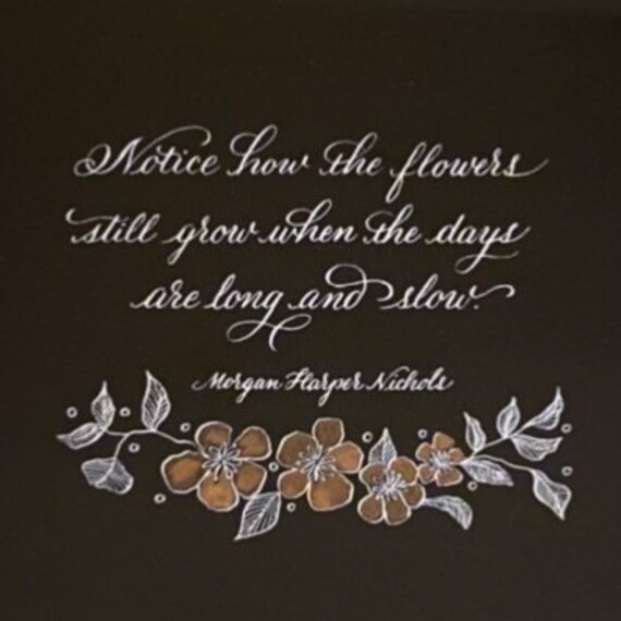 Floral Calligraphy Framed Quote Etsy