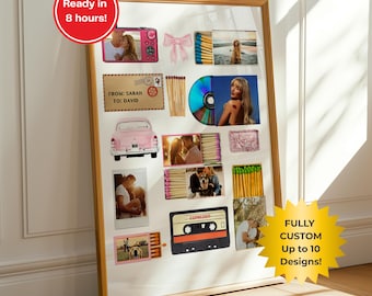 Custom Matchbook Art, Personalized Digital Matchbox Gift, Matches Print Customized Retro Wall Poster Unique Anniversary Gift