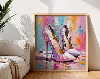 High Heels Watercolor Printable Girl Boss Fashion Illustration