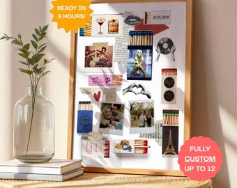 Custom Matchbook Art Print, Personalized Retro Matchbox Poster, Vintage Matchbook Wall Decor, Digital Matches Print, Dopamine Decor