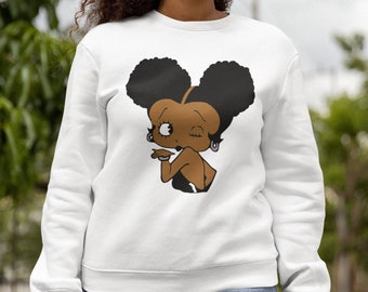 A Timeless Classic and Original Cartoon Diva Betty Boop Sweatshirt Always in Style, Betty Boop Winking Classic and Iconic Sweatshirt