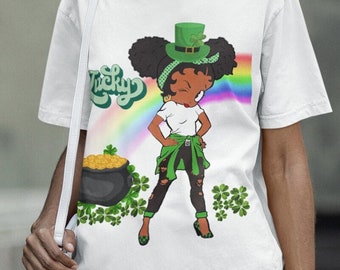Betty Boop's Lucky Charm Rainbows and Riches in Emerald Elegance T Shirt | St. Patricks Day | Mother's Day Gift | Gift for her | Birthday