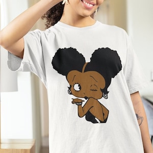 Una camiseta clásica y original atemporal de la diva Betty Boop de dibujos animados siempre con estilo, camiseta clásica e icónica de Betty Boop Winking