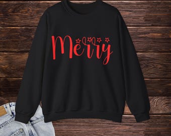 Merry Sweatshirt | Jolly Jester Causing Merry Mischief Ugly Sweater Santa Smirk Sweatshirt | Christmas Gift