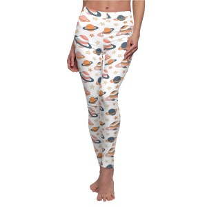 Women&#39;s Casual Space Planet Galaxy Star Print Leggings, Yoga Pants