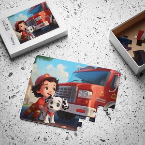 Little Engineers: The Fire Truck Dog Assembly Puzzle Challenge, Toddlers Kids Puzzle, Birthday Gift, Puzzle for Girls Boys, Party Favor Game