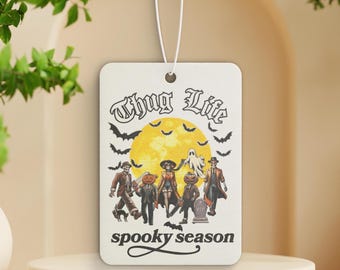 Thug Life Spooky Season Cute Car Air Freshener | Thug Life Scented Car Freshie | Halloween Decor Car Accessories | Car Scent Gift for Friend