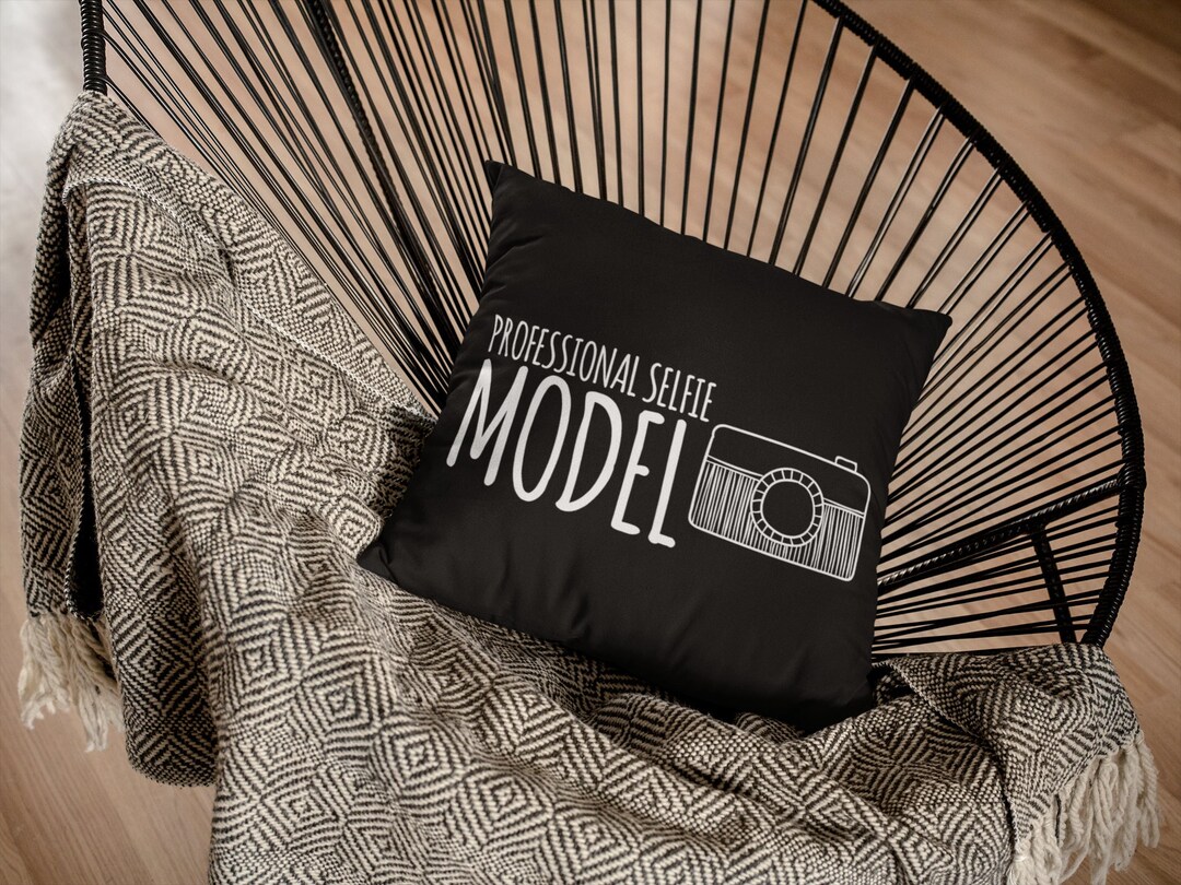 Professional Selfie Model Pillow in Black, Comfy Cushion for Rest
