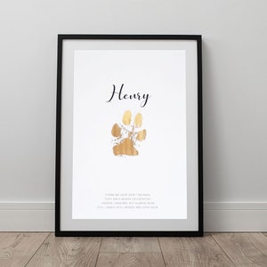 Impronta di zampa di animale domestico - lamina vera - personalizzata - stampa del tuo animale domestico - regalo - decorazione - semplice - laminata - cane - gatto - amico peloso - ricordo