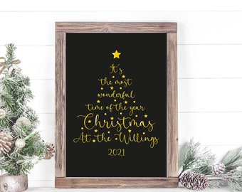 Its the most wonderful time of the year personalised print - Family Christmas print - foil print - wall art - gift - print