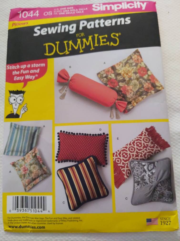 Pillows Pattern Sewing for Dummies 1044 Décor Pillows fun and 