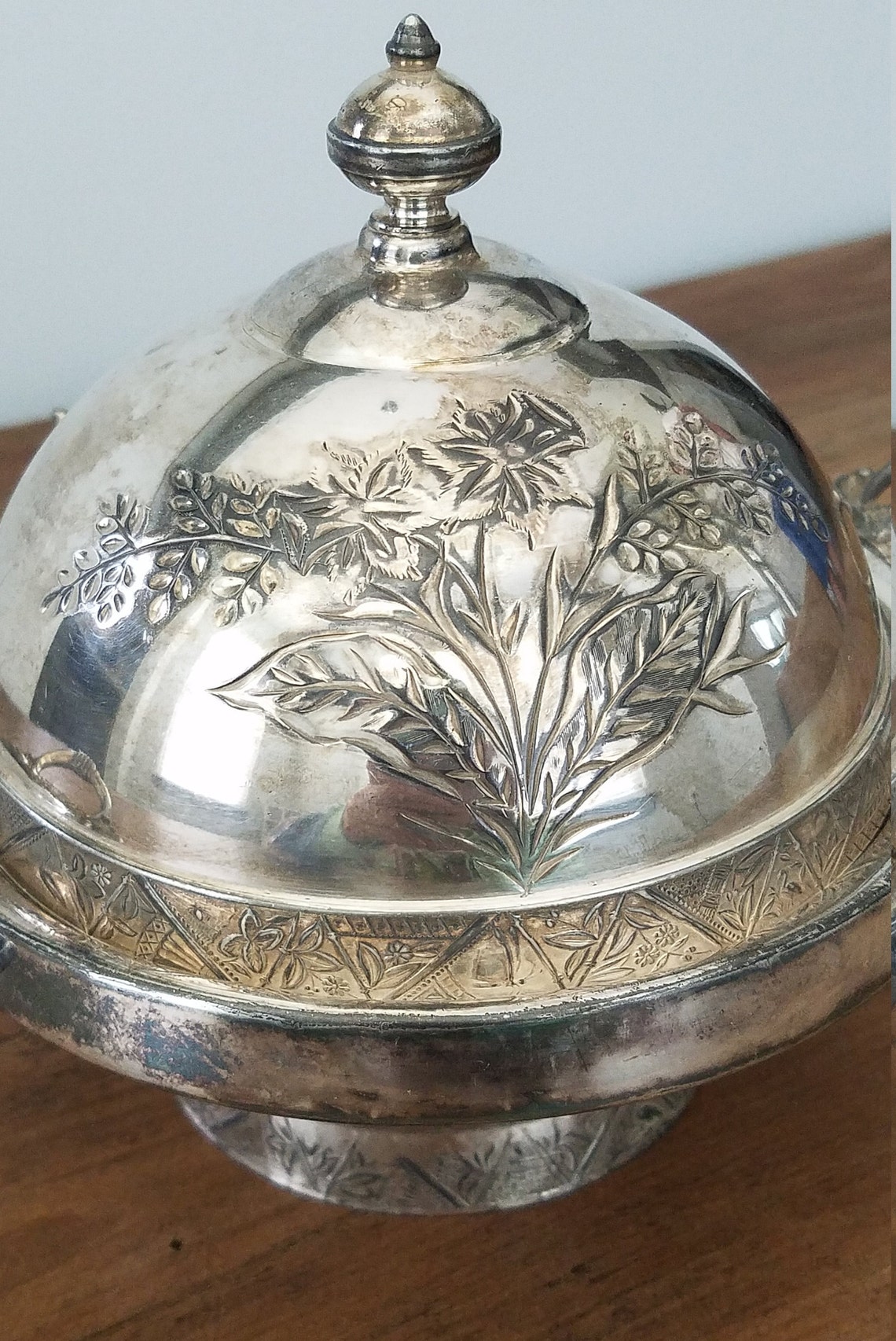Antique Hartford Silver Co. Quadruple Plate Butter Dome Etsy