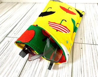 Estuche acolchado doble para gafas, soporte deslizante de tela suave