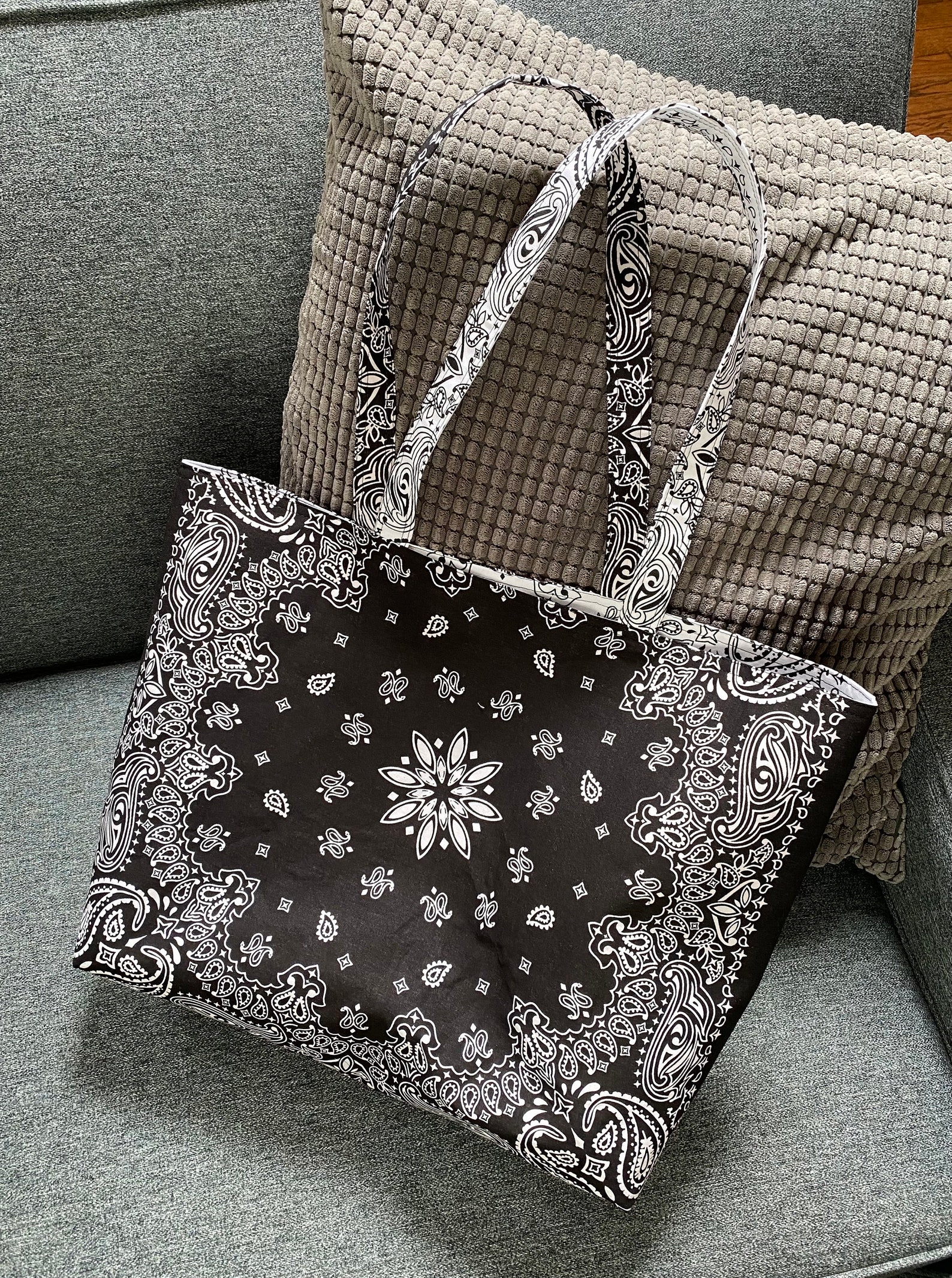 Reversible Bandana Tote Bag, Large Cotton Beach Bag - Etsy