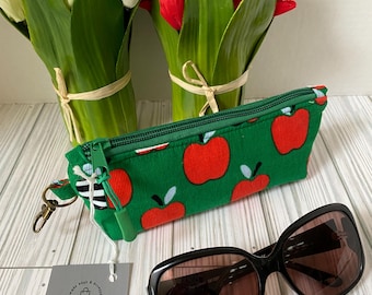 Estuche de tela con cremallera para gafas, bolsa ecológica para gafas de sol