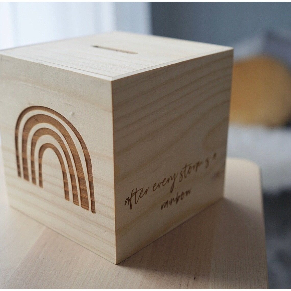Personalised Moneybox Custom engraved wooden money box Etsy