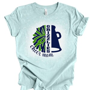 Grizzlies Cheer cheer mom, Bleached Design Tshirt, Mascot Shirt, Football Shirt, Cheer Shirt, Creekview, Creekland