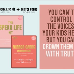 sprich Leben Kit für Kinder + Spiegelkarten Ex | Bibel Affirmationen für Kinder | Auf Glauben basierende Erklärungen | Identitätsschriftstelle | Christliche PDF