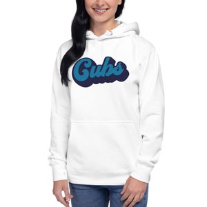 Cubs Hoodie, (retro blues design), Cubs Hooded Sweatshirt, Cubs Sweatshirt