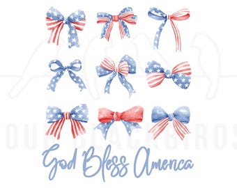4th of July Bow PNG | 4th of July Digital Download,Red White Blue Bows, Sublimation Design,Independence Day Art| Shirt PNG,God Bless America