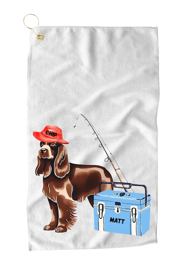 dog fishing accessories Custom Fishing Towel, Fishing Gifts, Fishing Accessories, Dog Lover Gift,  Gift for Dad, Outdoor Sports Towel, Unique Fishing Gifts