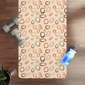 Doodle Circles Cute Yoga Mat | Pink Yoga Mat with Multicolor Circles | Perfect Yoga Mat and Yoga Gift for any Yogi