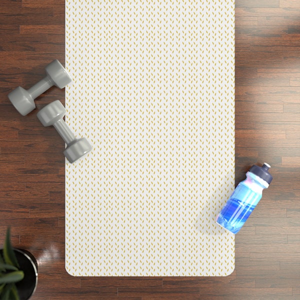 Cute Yoga Mat | Brown and White Lined Yoga Mat | Perfect Yoga Gift for Yogis