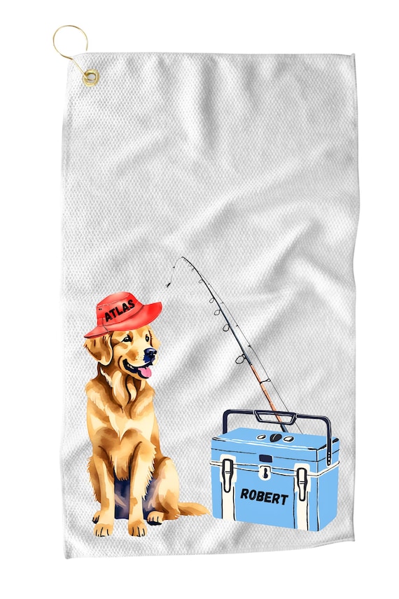 dog fishing accessories Custom Fishing Towel, Fishing Gifts, Fishing Accessories, Dog Lover Gift,  Gift for Dad, Outdoor Sports Towel, Unique Fishing Gifts