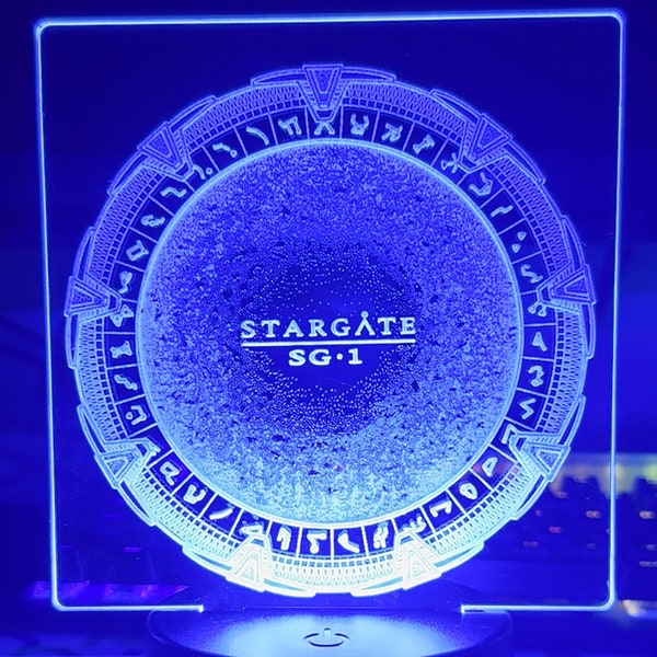 Wormhole Star gate inspired LED Light, desk lamp, night light, sign display, SG1, Atlantis, Universe