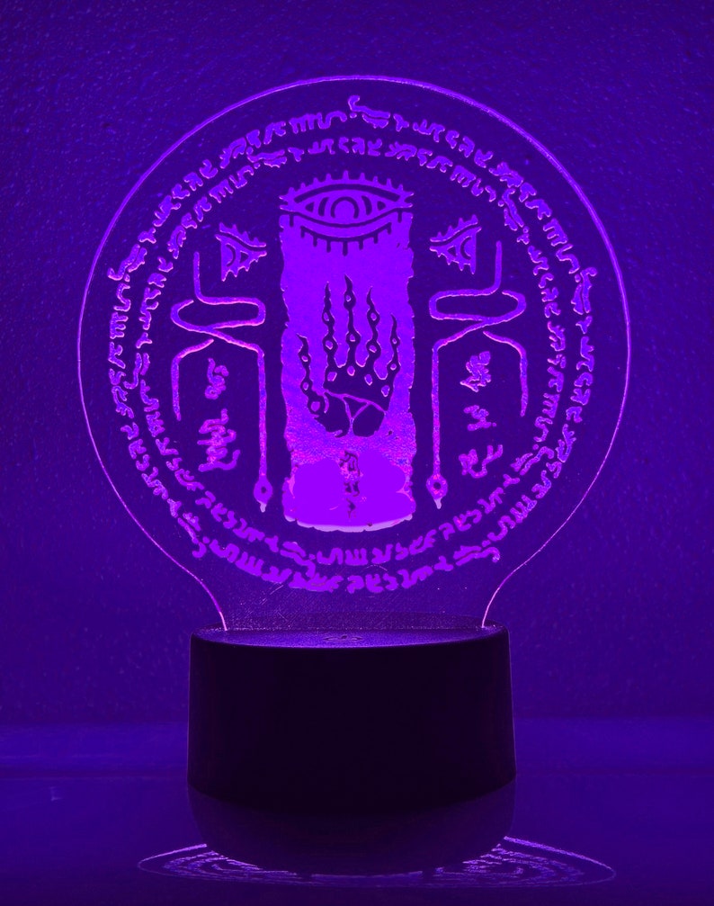 Zonai Sigil Zelda Tears of the Kingdom inspired LED Light, desk lamp, night light, TOTK, BOTW sign display image 6