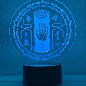 Zonai Sigil Zelda Tears of the Kingdom inspired LED Light, desk lamp, night light, TOTK, BOTW sign display image 4