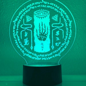 Zonai Sigil Zelda Tears of the Kingdom inspired LED Light, desk lamp, night light, TOTK, BOTW sign display image 8