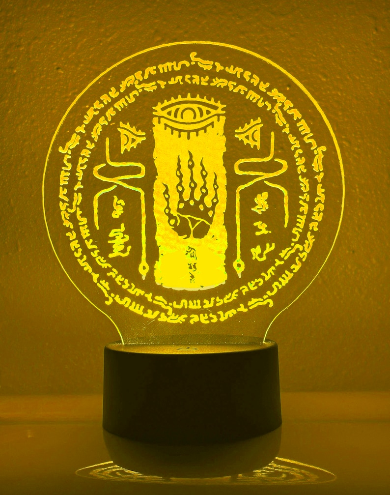 Zonai Sigil Zelda Tears of the Kingdom inspired LED Light, desk lamp, night light, TOTK, BOTW sign display image 9