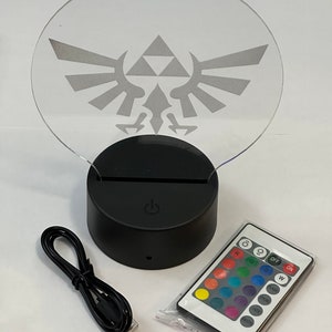 Zonai Sigil Zelda Tears of the Kingdom inspired LED Light, desk lamp, night light, TOTK, BOTW sign display image 3